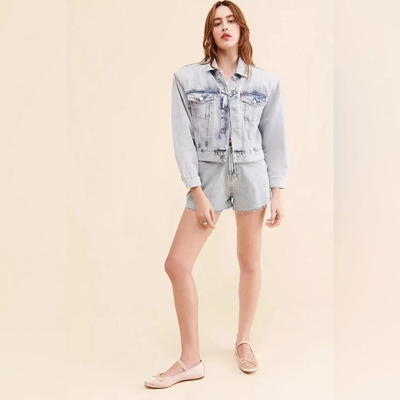 Nocturne Studded acid wash Denim Jacket size small-medium - Picture 4 of 11